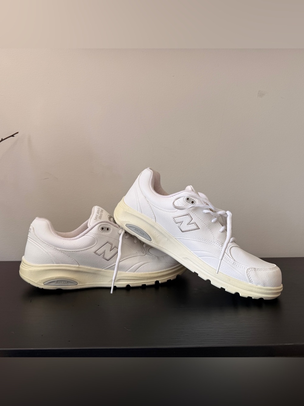 New Balance White and Off-White Casual Sneakers
